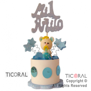 ADORNO TAMBOR ANIMALITO 1ER A�O CELESTE TELGO x 1